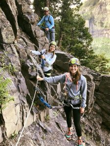 Climbers on the Via Ferrata in Telluride Colorado