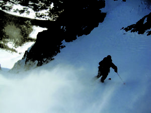 Descending a peak in Telluride in Winter