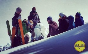 Avalanche Training Students study snow crystals in a snow pit in Telluride Colorado